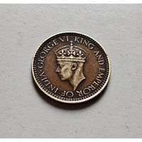 25 центов 1943г.,  Георг VI, Цейлон, лот ин-1,6