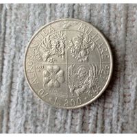 Werty71 Италия 200 лир 1993 70 лет военной авиации