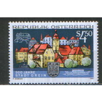 Полная серия из 1 марки 1991г. Австрия "500 лет городу Грайн" MNH