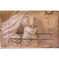 Чистая открытка 1992г. РФ "С Новым годом! Ребенок с бокалом" худ. Е. Бем