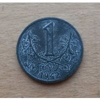 Протекторат Богемии и Моравии (нацистская оккупация Чехии), 1 крона 1942 г.