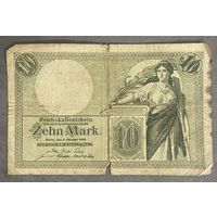 Банкнота 10 марок 1906 год. Германская империя.