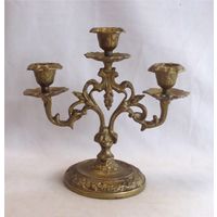 Подсвечник Канделябр на три свечи Бронза 03