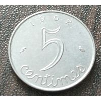Франция 5 сантимов, 1962    ( 1-7-5 )
