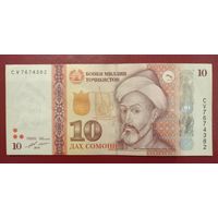 Таджикистан. 10 сомони 2018 года, серия CV