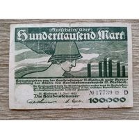 Werty71 Германия 100000 марок 1923 банкнота Гроссгельд Мёнхенгладбах Гладбах