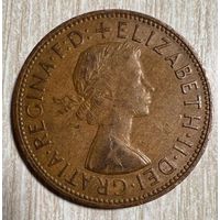 Монета 1 пенни 1967 год. Великобритания. Королева Елизавета II. С рубля без МЦ.
