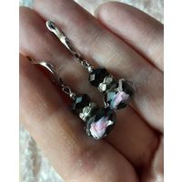 Серьги. Фольгированное стекло.