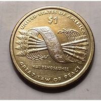 1 доллар 2010 год США Сакагавея Пояс Гайавата