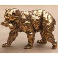 Статуэтка миниатюра Медведь с рыбой Бронза