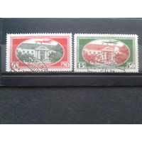Латвия, 1930. Фонд Райниса. Самолет над замком Дурбе, полная серия. Mi-35,0 евро гаш.