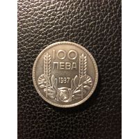 100 Лева 1937г Болгария серебро