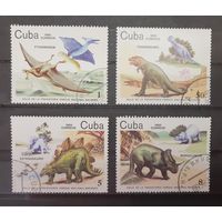 Куба. 1985 год. Фауна. Динозавры (4 марки из серии)