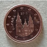 Испания 1 евроцент, 2015 г., KM# 1144