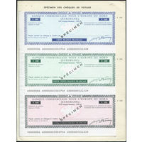 Набор из 3-х дорожных чеков Образец Евробанк Eurobank