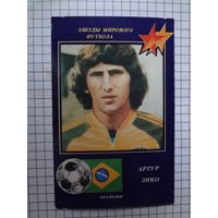 Календарик 1991 г.  Звезды мирового футбола. Артур Зико.