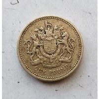 1 фунт 1983 года Великобритания. Королева Елизавета 2. Красивая родная патина!