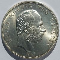 5 марок 1903 Саксония. Курсовая монета уровня MS-63. Редкость в данной степени сохранности.  Возможен небольшой торг.