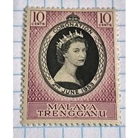 БРИТАНСКИЕ КОЛОНИИ МАЛАЙЯ ТРЕНГАНУ 1953 ГОД КОРОНАЦИЯ ЕЛИЗАВЕТЫ II