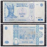 5 лей Молдова 2009 г.