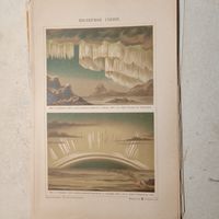 ПОЛЯРНОЕ СИЯНИЕ. Антикварная хромолитография конца 19 века.Спб. 25х17см.  РАСПРОДАЖА КОЛЛЕКЦИИ.