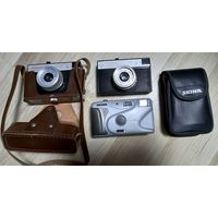 Три Фотоаппарата.Взводятся.Щелкают.