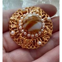 Винтажная брошь. Чехословакия.