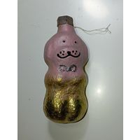 Ёлочная игрушка  - Собачка  . СССР  . Стекло .