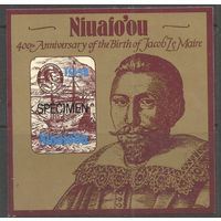 Ниуафооу. 400 лет со дня рождения Я.Ле Мора. Мореход. 1985г. Mi#Бл2.