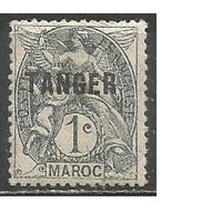 Французская почта в Танжере. Аллегория. Знания. Надпечатка на Франции. 1918г. Mi#1.