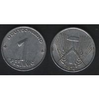 Германия ГДР _km5 1 пфенниг 1952 год (A) (_брак(p3(d(2 поворот небольшой