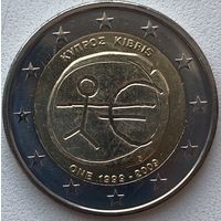 Кипр 2 евро 2009 г. 10 лет монетарной политики ЕС (EMU) и введения евро