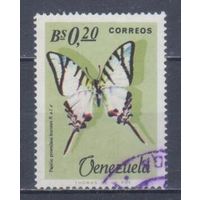 [1073] Венесуэла 1966. Фауна.Бабочка. Гашеная марка.