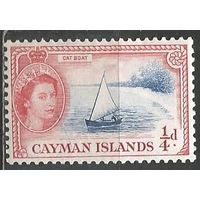 Кайманы. Королева Елизавета II. Парусник.1956г. Mi#136.