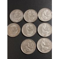 ФРГ. 50 пфеннигов - 1977 J, 81 J, 82 F ,89 J,  90 A,D,G, 91 G.