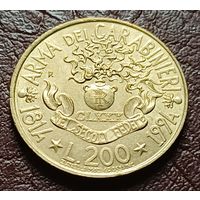 Италия 200 лир, 1994 180 лет карабинерам   ( 2-8-1 )