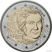 2 евро 2018 Франция Симона Вейль UNC из ролла