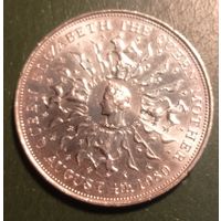 Великобритания 25 пенсов 1 крона 1980. Королева мать.