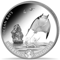 Конго 20 франков 2023 Скат Дикая природа Серебро 9999