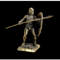 Статуэтка миниатюра Лёгкий пехотинец со щитом и копьём Бронза