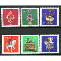 ГДР - 1971г. - Произведения искусства - 6 марок - полная серия, MNH, номинал 30 с полосой вмятинкой (не видно на скане), 1 марка с дефектом клея [Mi 1682-1687]. #O-Se-Z-1-34