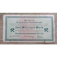 Werty71 Германия 2000000 Марок 1923 Восточно эльбская буроугольная промышленность 2 миллиона  банкнота