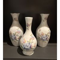 Ваза парная Голубой пион Aynsley Англия костяной фарфор винтаж