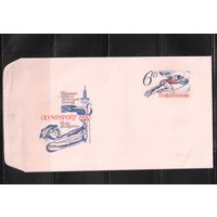Чехословакия-1980,  Спорт,  ОИ-1980, Конверт, с оригинальной маркой