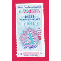Мозырь, талон на автобус 2013г. сер.НП
