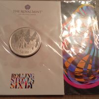Великобритания 5 фунтов 2022. Легенды музыки. Rolling Stones. В буклете