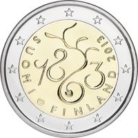 2 евро 2013 Финляндия 150 лет проведения сейма 1863  UNC из ролла