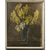 Бржозовский Г.Ф "Нарциссы" акварель. Размер 47х38 см.