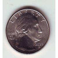 США. 25 центов 2023 года.  Из ролла  - состояние !