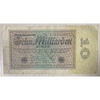 Банкнота 10 миллионов марок 1923 год. Веймарская республика.